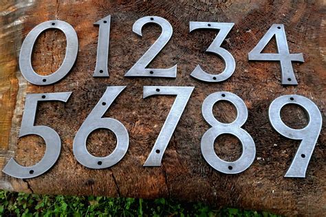 house address numbers metal 3 rustic|Metal House Numbers / Modern Address Numbers .